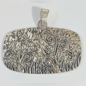 Large Silver Garden Of Hearts Pendant Valentine Love